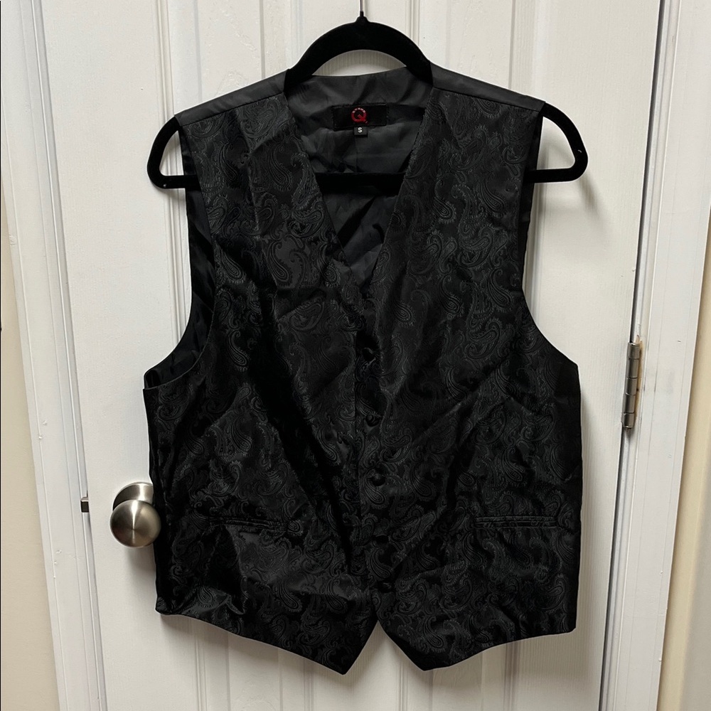 Elegant Black Paisley Vest